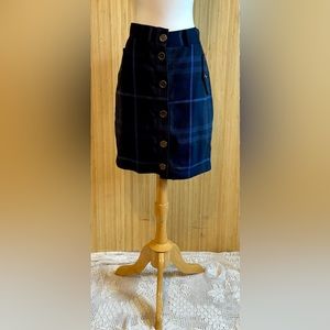 Burberry Brit Blue/Gray Plaid Skirt
